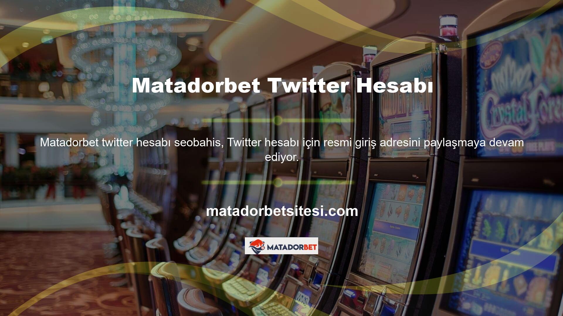 Matadorbet Casino ayrıca Twitter'da ödüller sunar